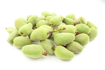 fresh green almond fruits