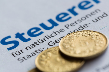 Swiss golden coins and Zurich tax declaration form