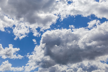 Fragment of the sky with clouds in summer day