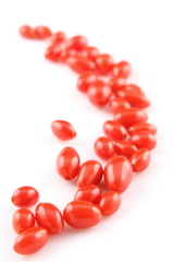 fresh goji berries isolated on a white background