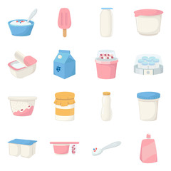 Isolated object of dairy and fresh icon. Collection of dairy and food vector icon for stock.