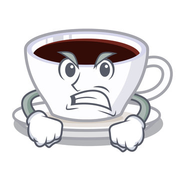 Angry latte macchiato in the cartoos shape