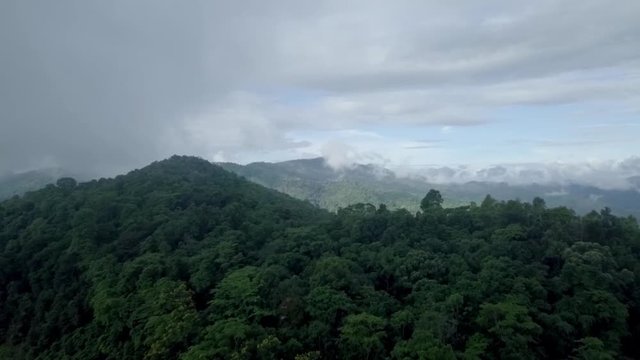 Fly over the beautiful mountain Pha mee at Chiangrai in the north of Thailand