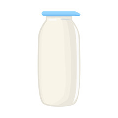 Vector design of milk and bottle logo. Set of milk and container stock symbol for web.