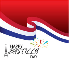 Creative vector Illustration,Card,Banner Or Poster For The French National Day.Happy Bastille Day