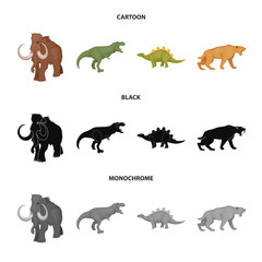 Isolated object of animal and character logo. Set of animal and ancient stock symbol for web.