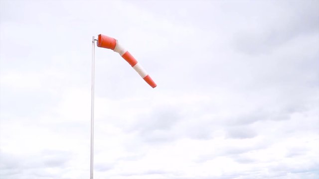 Airfield windsock used to indicate wind speed and direction 