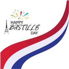 Creative vector Illustration,Card,Banner Or Poster For The French National Day.Happy Bastille Day