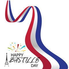 Creative vector Illustration,Card,Banner Or Poster For The French National Day.Happy Bastille Day