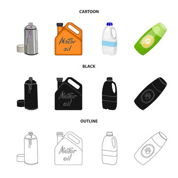Isolated object of plastic and container sign. Set of plastic and packaging vector icon for stock.