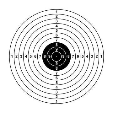 blank gun target paper shooting target blank target background target paper shooting on white background vector