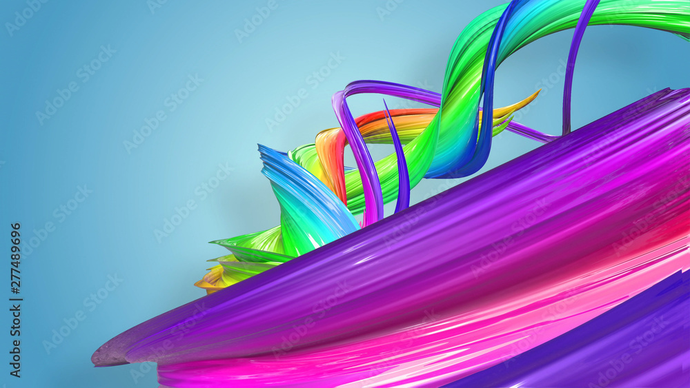 Aufkleber beautiful multicolored ribbon glitters brightly. abstract rainbow color ribbon twisted into a circul