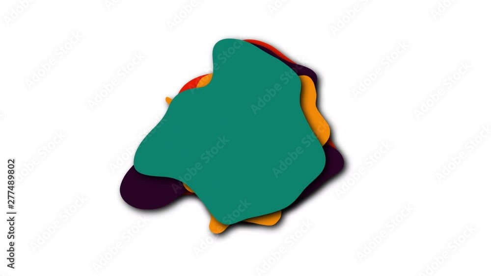 Aufkleber liquid isolated shapes of colored liquid in cartoon style, 3d rendering computer generated backdrop 