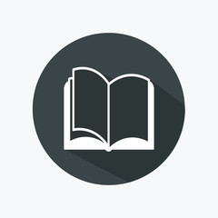 Book icon vector on white background.
