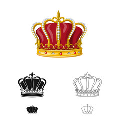 Vector design of medieval and nobility symbol. Set of medieval and monarchy stock vector illustration.