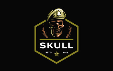 Skull in a military beret 