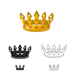 Isolated object of medieval and nobility sign. Set of medieval and monarchy stock symbol for web.