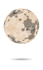 abstract celestial eye lashes planet ivory sepia