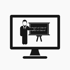 Online learning icon. Flat style vector EPS.