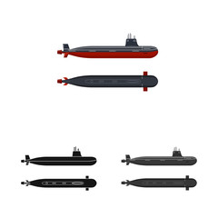 Vector design of war and ship icon. Set of war and fleet stock symbol for web.