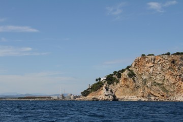 Fototapeta na wymiar la côte rocheuse à l'Estartit village de la Costa brava,Espagne,Catalogne