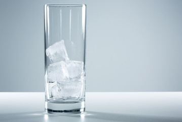 A glass with ice