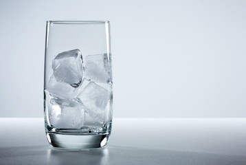 A glass with ice