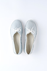 Cute ballerina flats isolated on white background