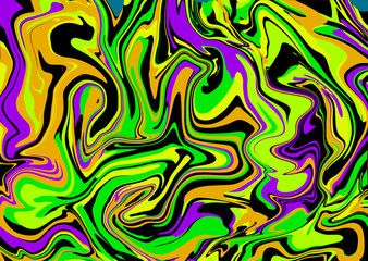 Abstract colorful digital green purple pattern. Fluid art illustration