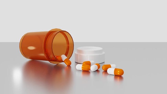 Prescription Bottle and Pills, 3D ANIMATION 4K