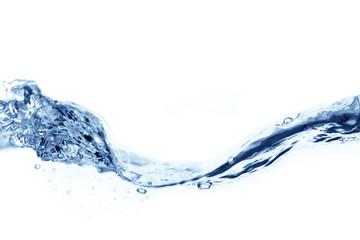 Water wave splash isolated on white background