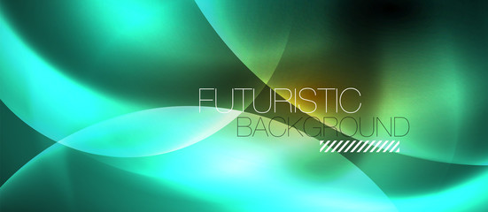 Shiny neon circles abstract background