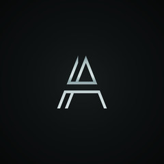 AA initial letter elegant Logo template vector creative business black and silver color based