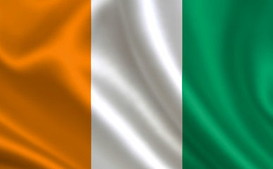 Image of the flag of Cote D'Ivoire. Series "Africa"