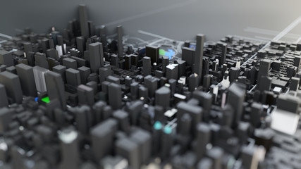 3D futuristic city architecture