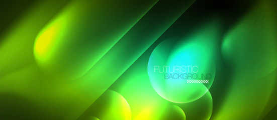 Neon glowing techno lines, blue hi-tech futuristic abstract background template