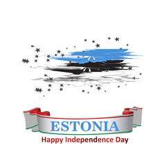 Estonia Independence day. Estonia map. Vector illustration