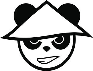 purposeful panda in a hat