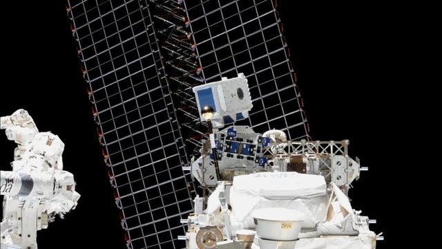 Satelite in space. Close up. Nasa Public Domaine Imagery.