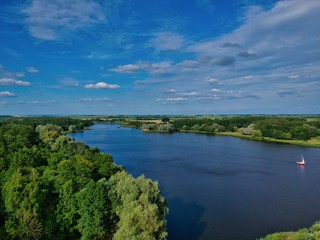 Obraz premium Aerial view of the park in Nesvizh, Minsk region, Belarus