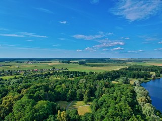Aerial view of the park in Nesvizh, Minsk region, Belarus