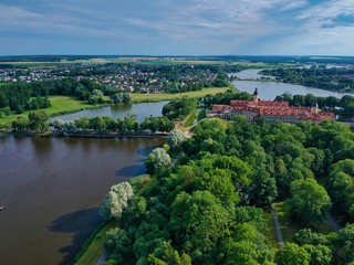 Aerial view of the park in Nesvizh, Minsk region, Belarus