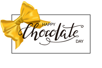 Happy chocolate day typography lettering poster