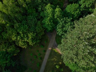 Aerial view of the park in Nesvizh, Minsk region, Belarus