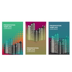 Design presentations night city in abstract style on light background..Vector city silhouette.
