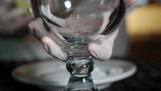 Panning up margarita glass preparation