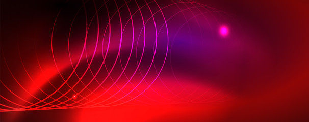 Shiny glowing design background, neon style lines, technology concept, vector