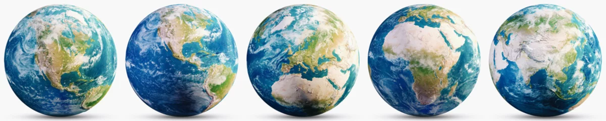 Foto op Plexiglas anti-reflex Planet Earth geography map set © 1xpert