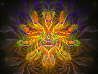 Abstract multicolored fractal. 3D rendering.