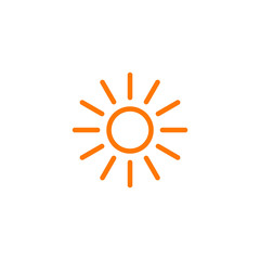 Isolated sun icon on white background.